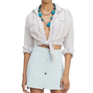 Blue Turquoise Beaded String Necklace